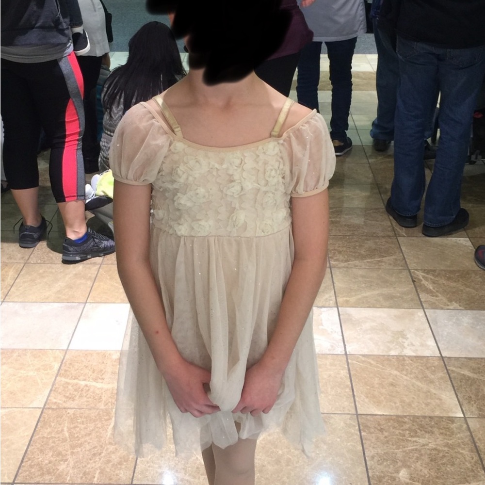 Elegant Cream Girl Dance Recital Costume/Dress
